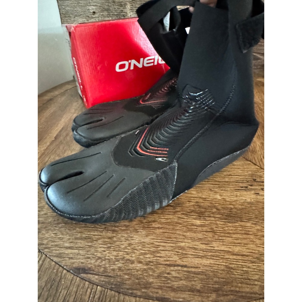 ONeill Heat 3mm Split Toe Wetsuit Boots Mens 12 Black 4787 Surf Booties